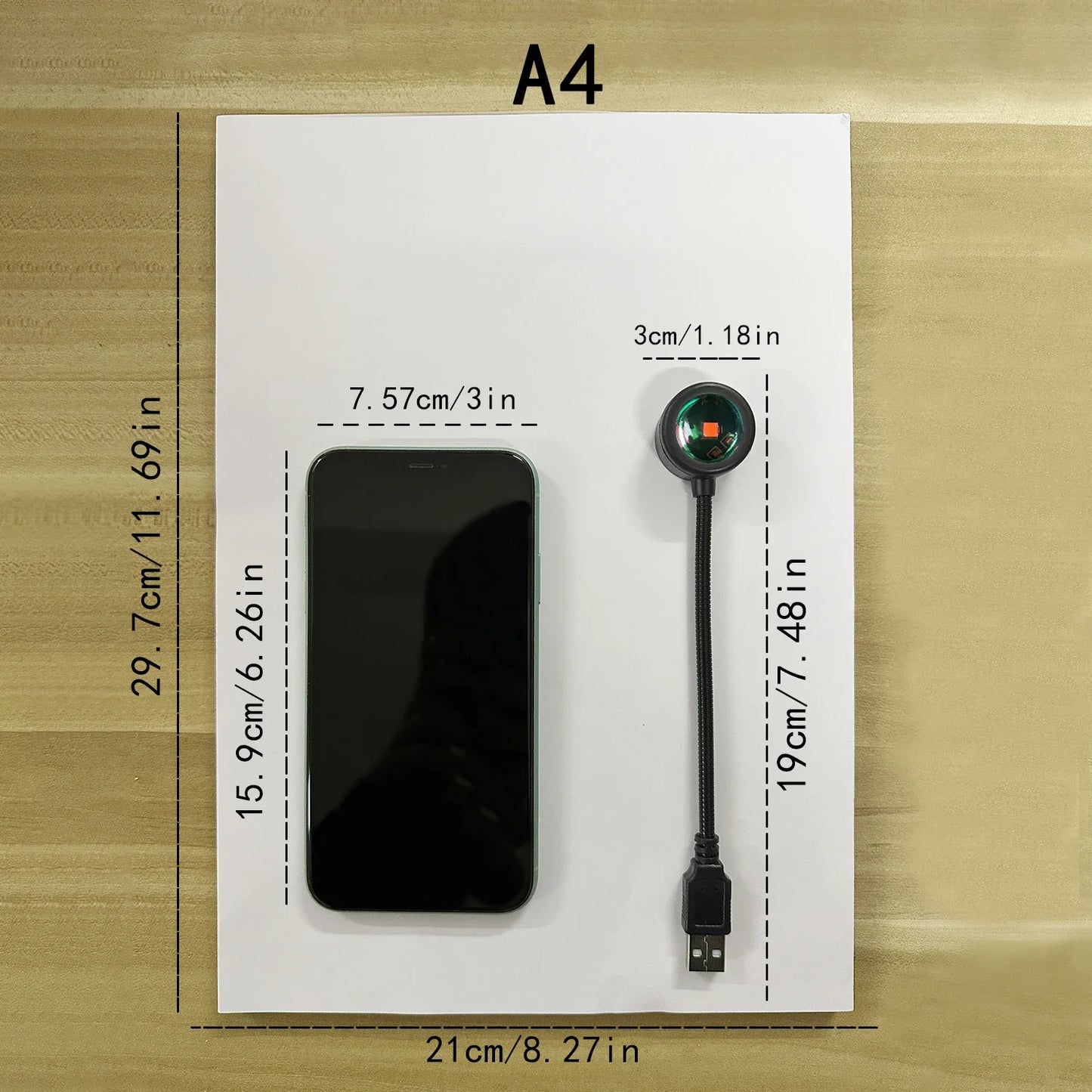 Sunset Projection Lamp – Rotatable LED Atmosphere Light for Bedroom & Living Room