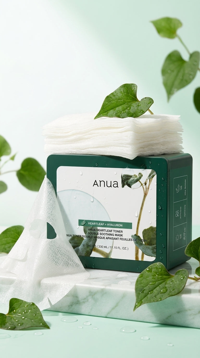 Anua Heartleaf Toner Double Soothing Mask 30 Foi (330ml) – Măști Calmante cu Heartleaf