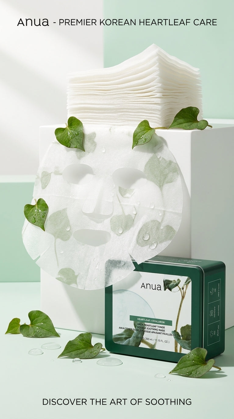Anua Heartleaf Toner Double Soothing Mask 30 Foi (330ml) – Măști Calmante cu Heartleaf
