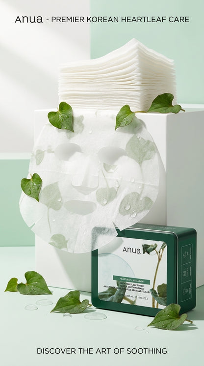Anua Heartleaf Toner Double Soothing Mask 30 Foi (330ml) – Măști Calmante cu Heartleaf