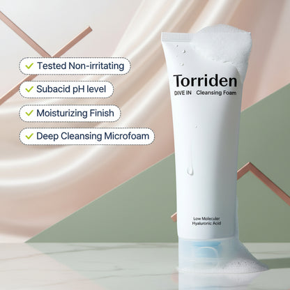 Torriden Dive-In Hyaluronic Acid Cleansing Foam – Gentle & Hydrating Wash