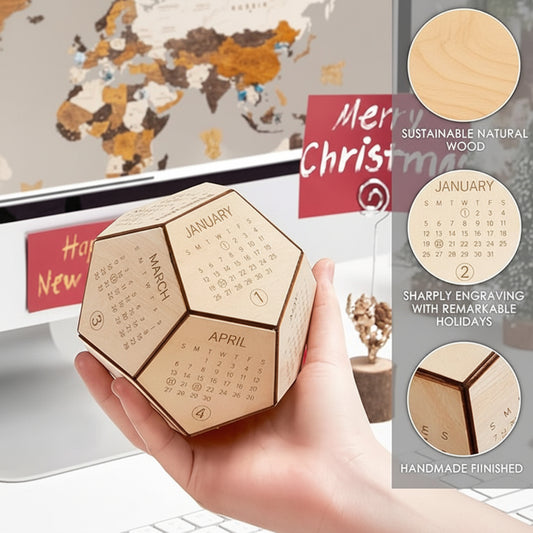 Handmade Wooden Desk Calendar – Sustainable Perpetual Office Decor
