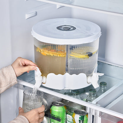 Rotating 4-Compartment Beverage Dispenser with Faucet – Large Capacity