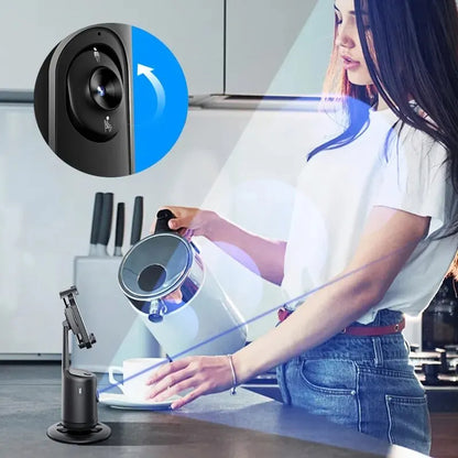 Smart 360° Auto Face Tracking Gimbal – Video Stabilizer & Phone Holder for Vlog & Live