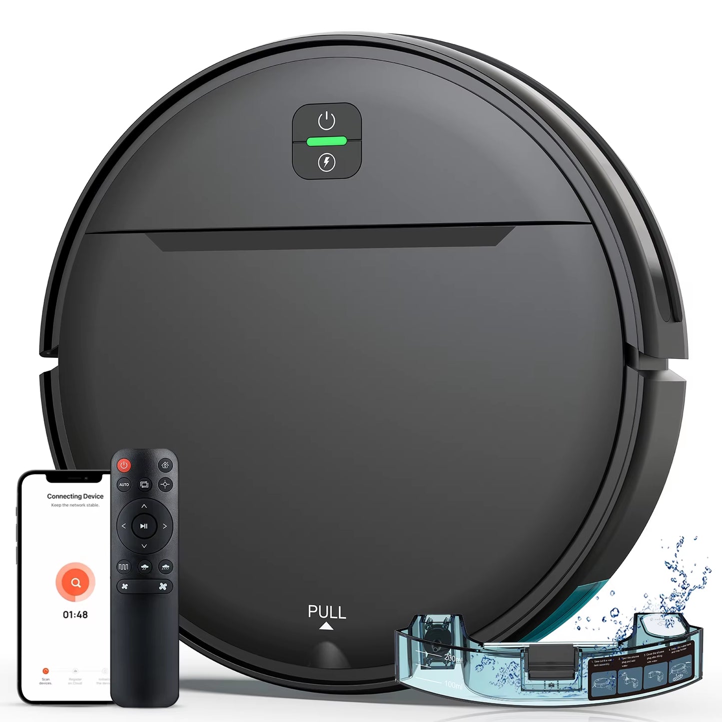 BR181 Robot Vacuum Cleaner Combo Mop 4Kpa Suction Robotic Wifi/Voice Control Auto-Recharge Pet Hair Vacuum Cleaning Robot