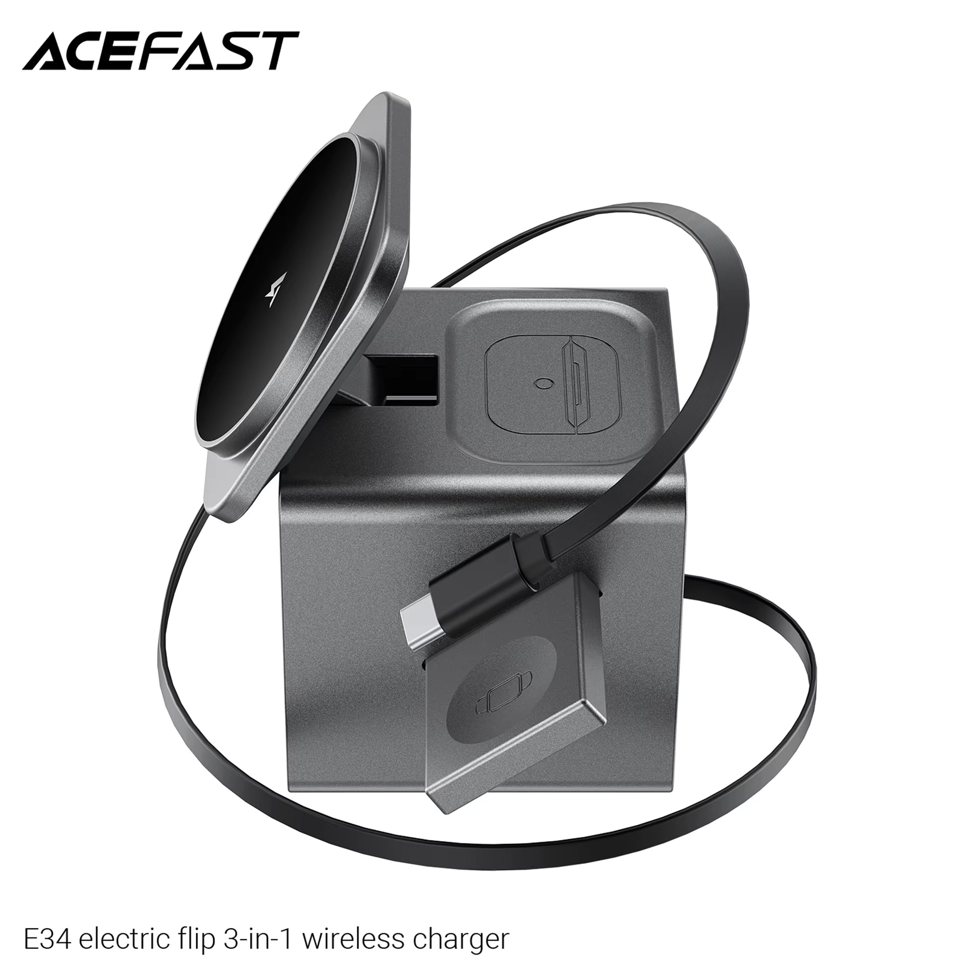 2026 Upgrade Qi2 3 in 1 Magnetic Touch Button Wireless Charger Tempered Glass Surface for Iphone17 16 15 Iwatch Airpods Android