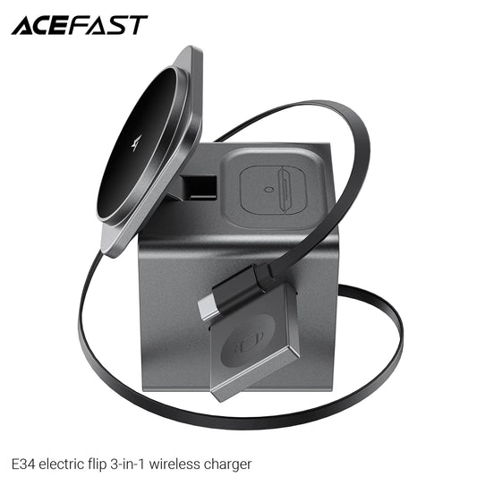 2026 Upgrade Qi2 3 in 1 Magnetic Touch Button Wireless Charger Tempered Glass Surface for Iphone17 16 15 Iwatch Airpods Android