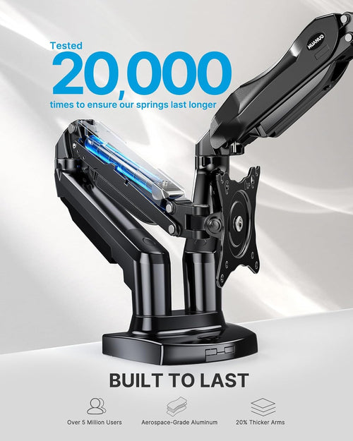 Dual Monitor Stand – Fully Adjustable Swivel VESA Desk Mount