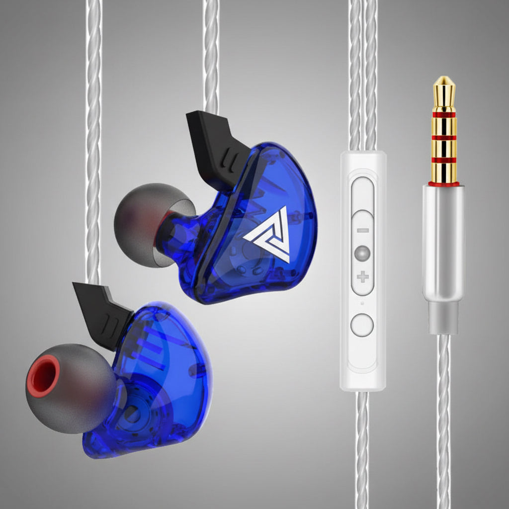 Original QKZ AK6 Copper Driver Hifi Wired Earphone Race Sport Headphone Bass Stereo Headset Music Earbuds 3.5MM in Ear with Mic