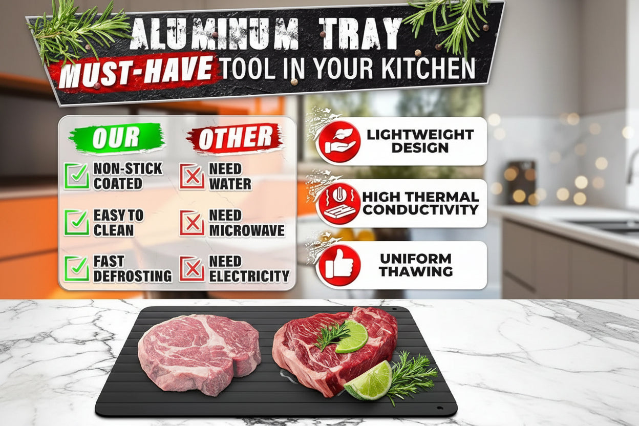 Quick Defrosting Tray for Frozen Meat Rapid Thaw Defrosting Tray Kitchen Gadgets for Home Thawing Plate Thawing Tray for Meat