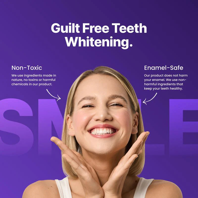 DRDENT Purple Teeth Whitening Strips - 7/21 Whitening Sessions - Safe for Enamel - Non Sensitive Teeth Whitening - Peroxide-Free