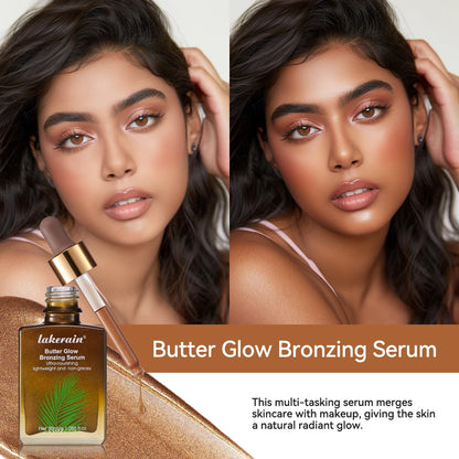 30Ml Butter Glow Bronzing Serum Innovative Nourishing Skincare Bronzing Drops for Radiant Natural Sunkissed Complexion Sunkissed