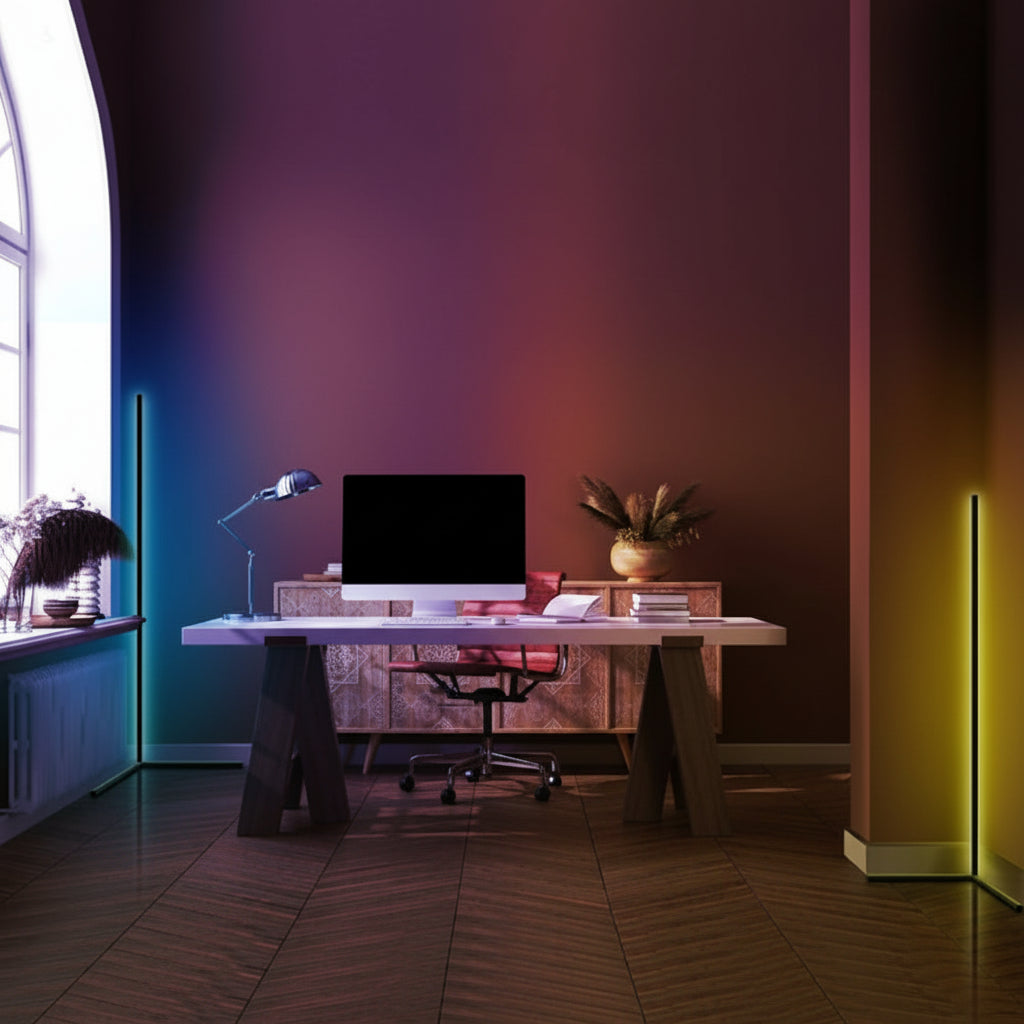RGB LED Corner Floor Lamp – Modern Ambient Lighting