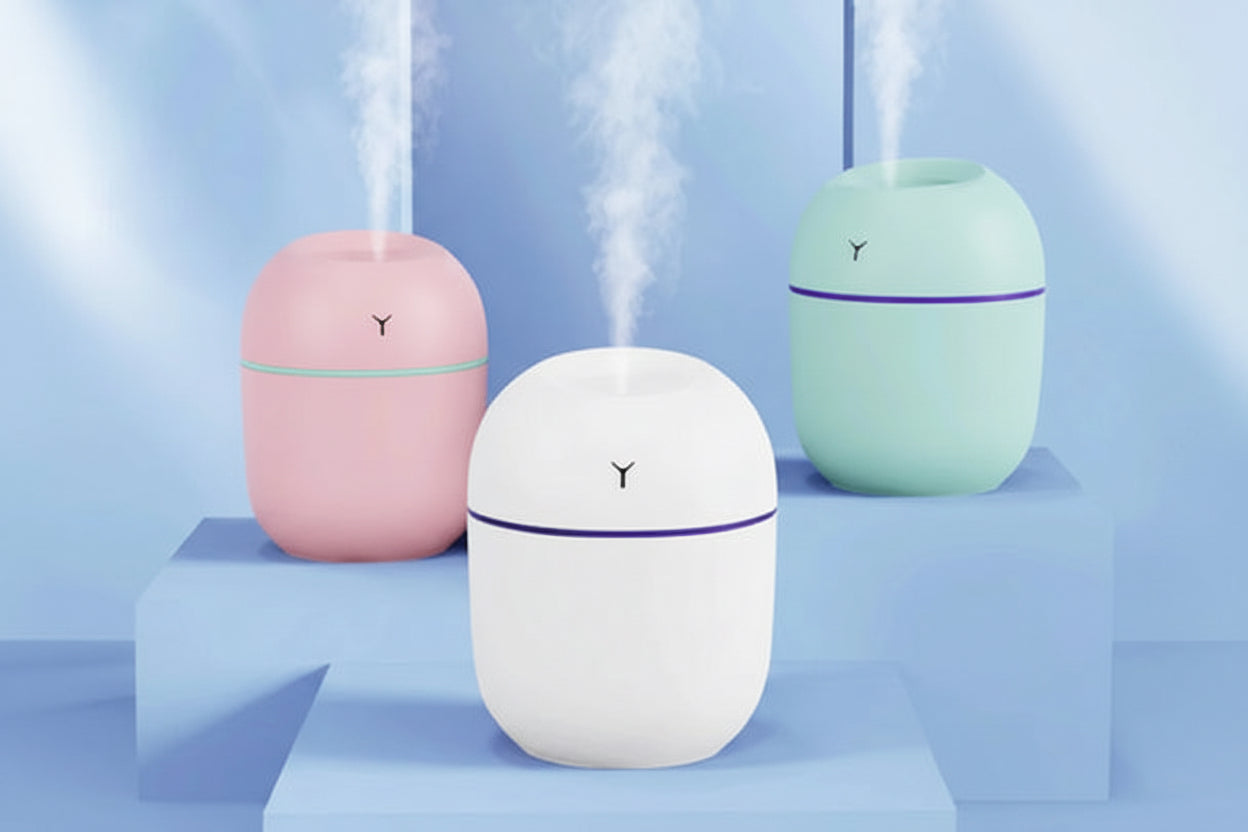 AromaMist™ Portable Ultrasonic Humidifier – USB Essential Oil Diffuser with LED Light