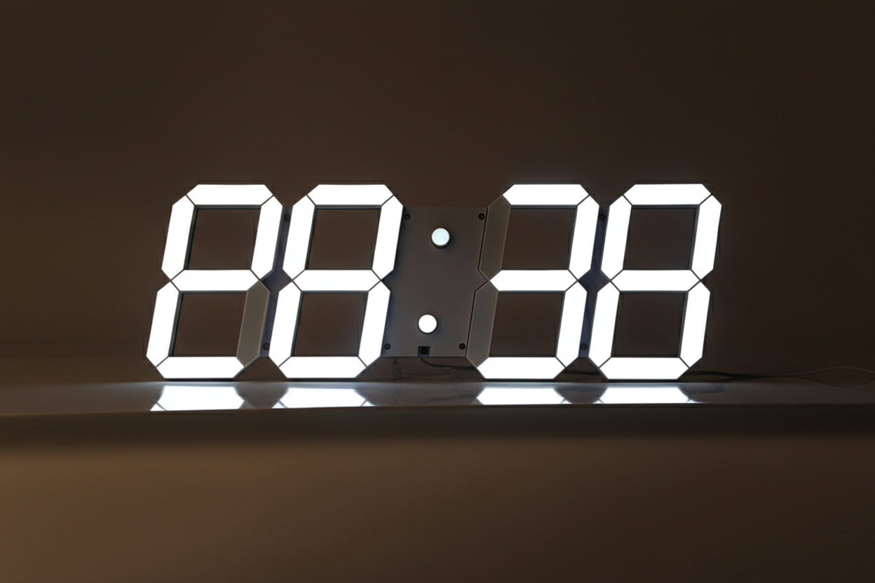 Smart Digital Wall Clock – LED Time & Date Display