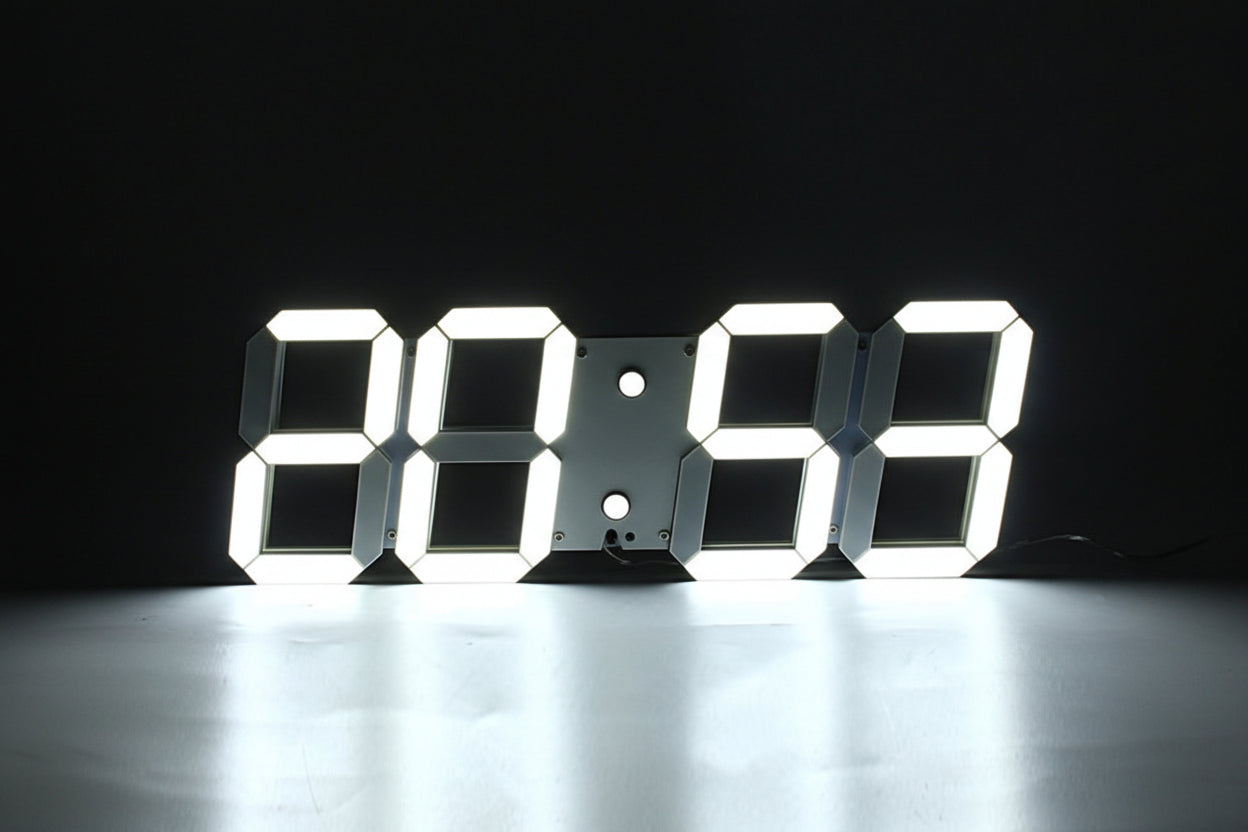 Smart Digital Wall Clock – LED Time & Date Display