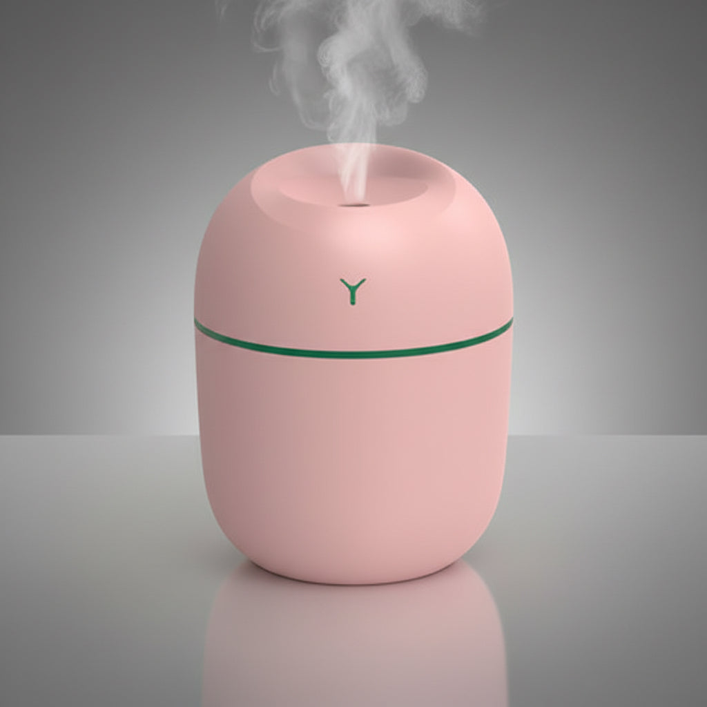 AromaMist™ Portable Ultrasonic Humidifier – USB Essential Oil Diffuser with LED Light