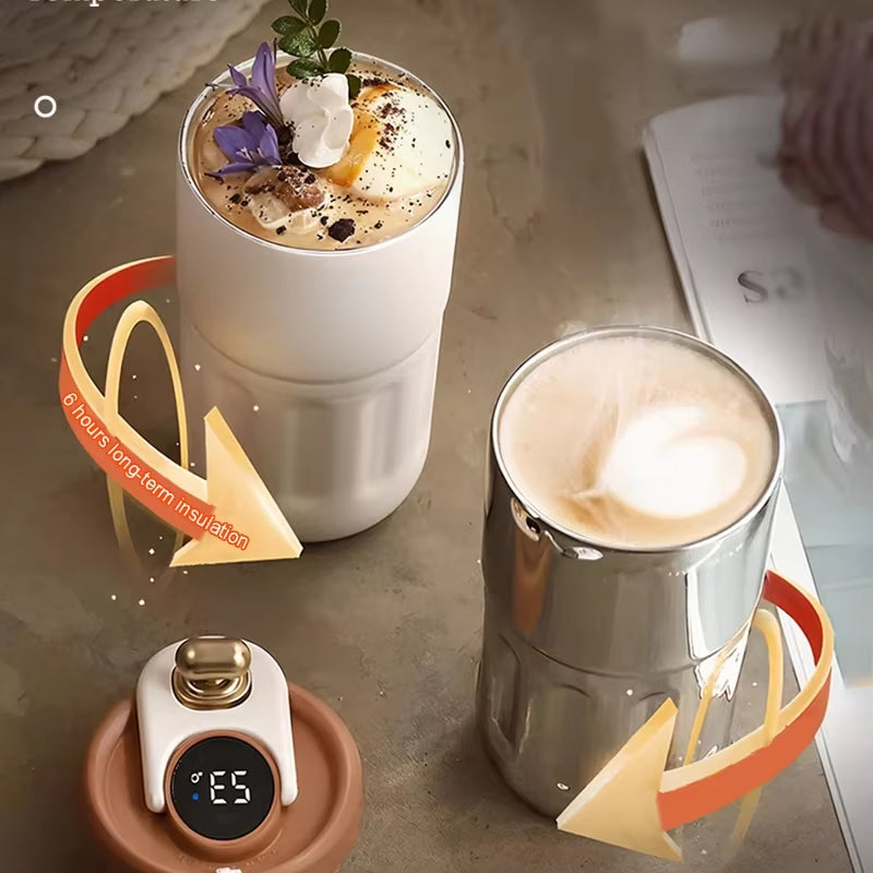 450ML Stainless Steel Thermos Bottle Smart Display Temperature Coffee Cup Portable Vacuum Mug Keep Cold and Heat Vacuum Flask