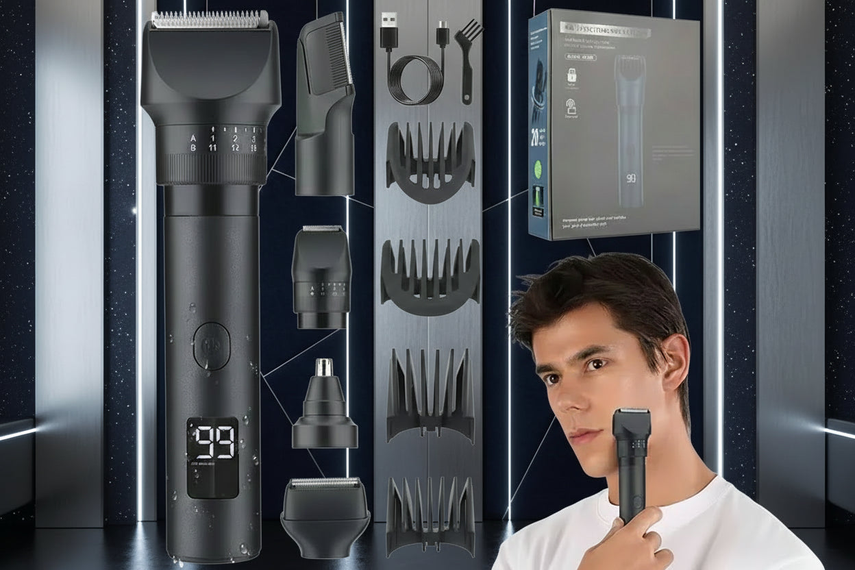 Beard Trimmer for Men Professional Electric Foil Shaver & Hair Clippers, 5-In-1 Mens Grooming Kit Body Shaver Groomer Waterproof