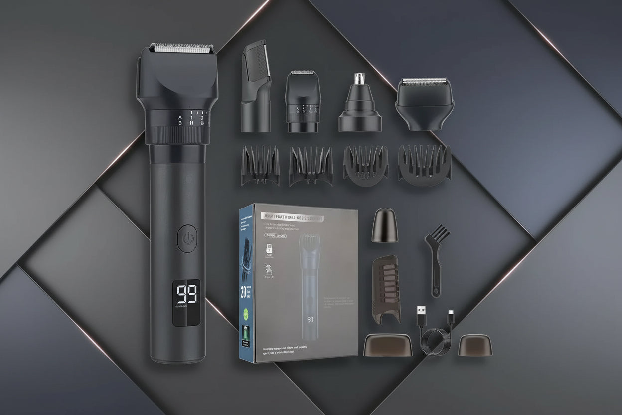 Beard Trimmer for Men Professional Electric Foil Shaver & Hair Clippers, 5-In-1 Mens Grooming Kit Body Shaver Groomer Waterproof