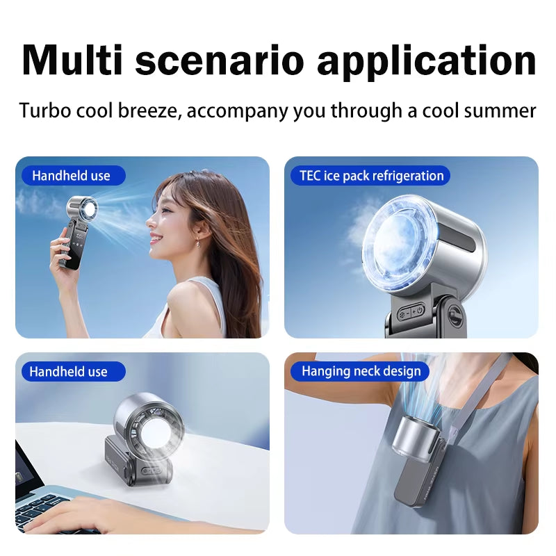 Portable Fans 29,000 RPM Collapsible Foldable TEC Superconducting Cooling Mini Portable Fan Air Cooler Minifan