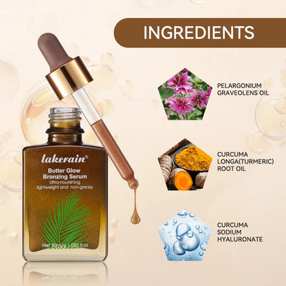 30Ml Butter Glow Bronzing Serum Innovative Nourishing Skincare Bronzing Drops for Radiant Natural Sunkissed Complexion Sunkissed