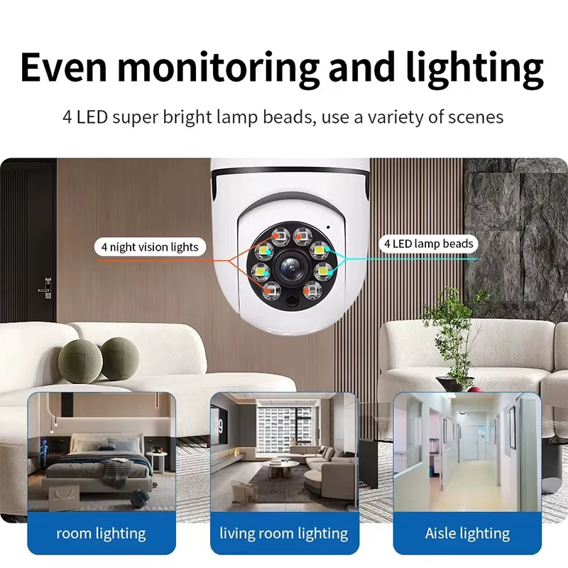 2.4G E27 Light Bulb Wifi Camera Night Version Security Protection 360° IP Camara Vigilancia IR Smart Home CCTV Bubble Camera
