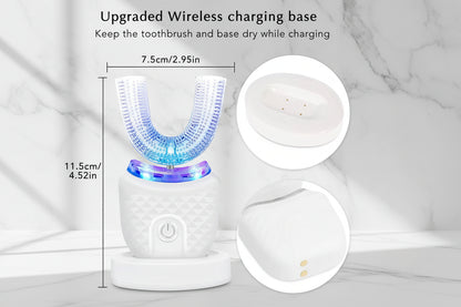 Wireless Silicone Electric Toothbrush 360 Degrees Automatic Ultrasonic U Shaped Travel Home Use Teeth Brush
