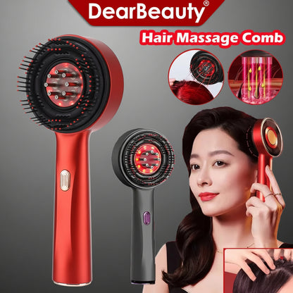Red Light Scalp Massage Comb 3 Modes Electric Hair Growth Massage Brush Scalp Oil Liquid Applicator Anti-Hair Loss Head Massager