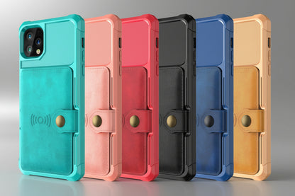 ArmorShield™ 360° Magnetic Leather Wallet Case for iPhone