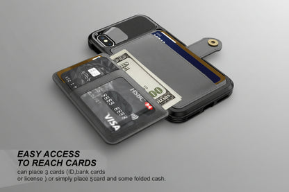 ArmorShield™ 360° Magnetic Leather Wallet Case for iPhone