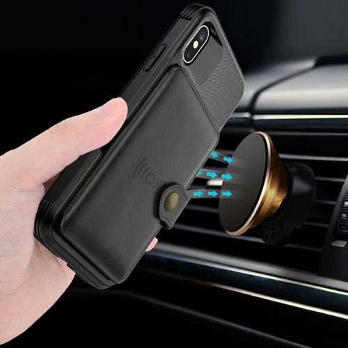 ArmorShield™ 360° Magnetic Leather Wallet Case for iPhone
