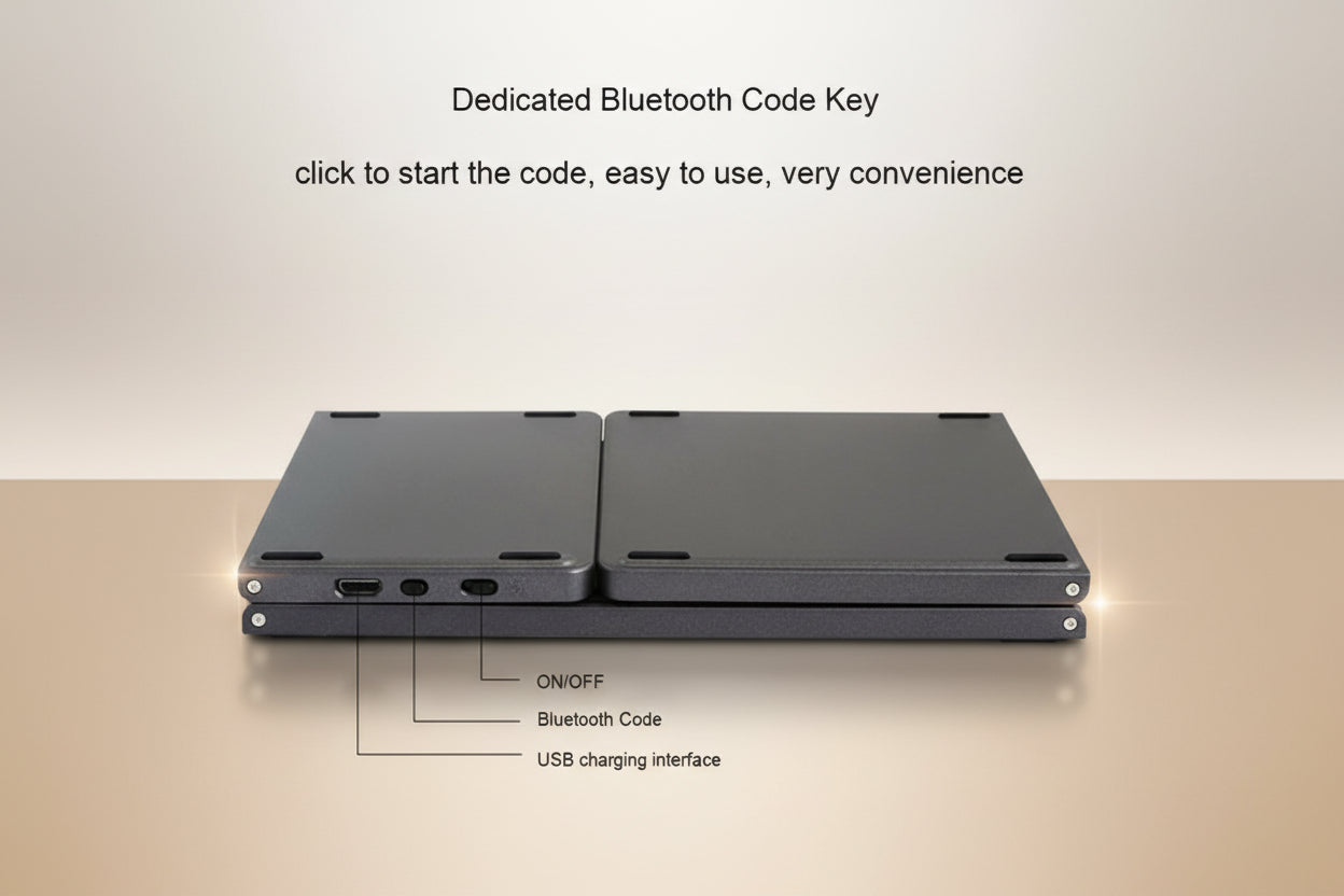 Triple Foldable Portable Bluetooth Mini Keyboard – Wireless