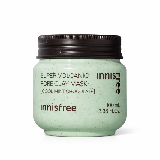 Innisfree Super Volcanic Pore Clay Mask Cool Mint Chocolate 100ml – Mască Argilă Vulcanică Răcoritoare cu AHA