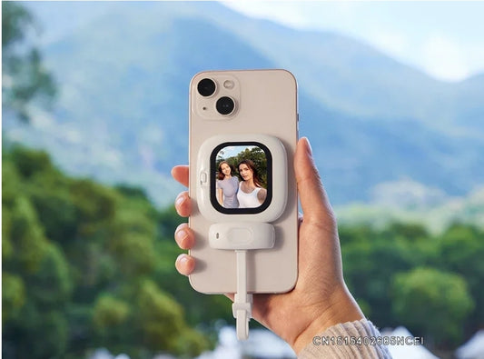 Zuno Vlog Mate Mini AMOLED Selfie Monitor – Magnetic Vlog Screen with Remote for iPhone