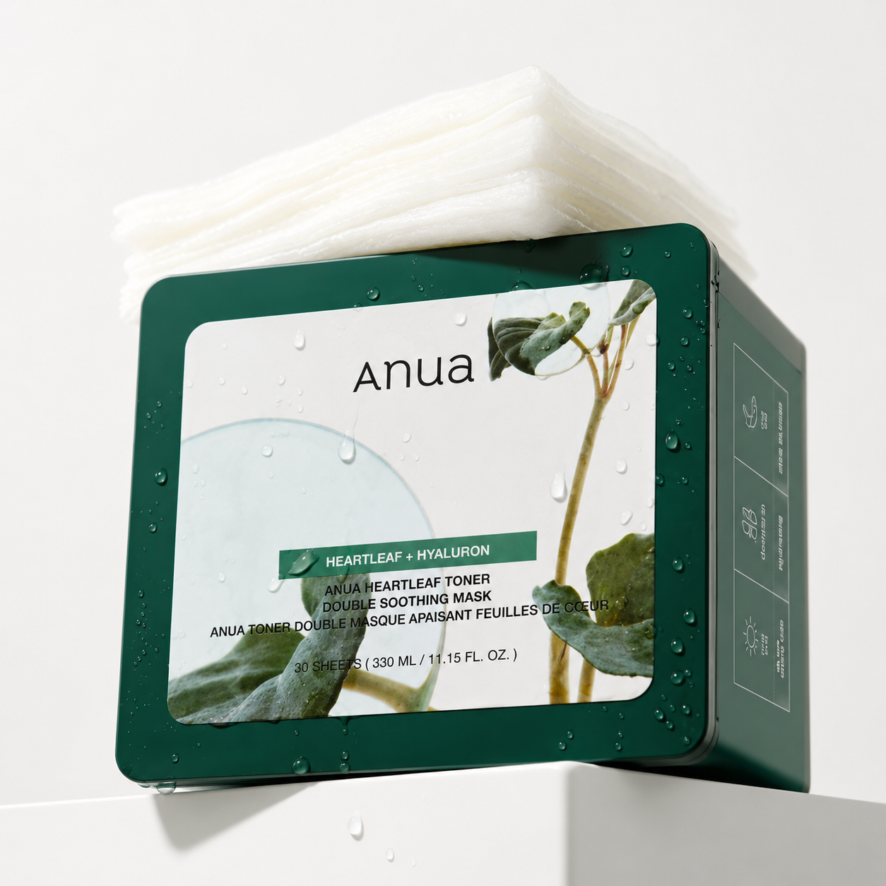 Anua Heartleaf Toner Double Soothing Mask 30 Folien (330ml) – Beruhigende Masken mit Heartleaf