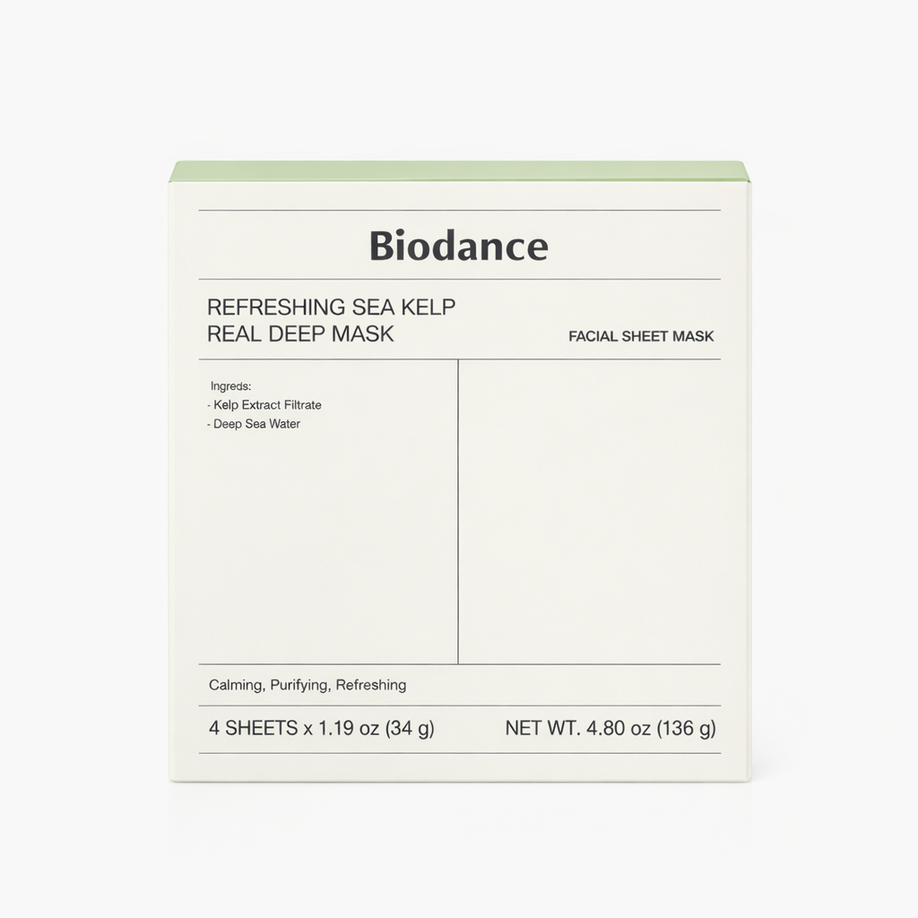 Biodance Refreshing Sea Kelp Real Deep Mask 34g x 4 buc – Mască Hidrogel Calmantă cu Alge Marine 10% & Apă de Mare Adâncă 5%