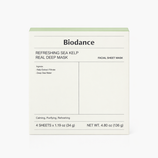 Biodance Refreshing Sea Kelp Real Deep Mask 34g x 4 buc – Mască Hidrogel Calmantă cu Alge Marine 10% & Apă de Mare Adâncă 5%