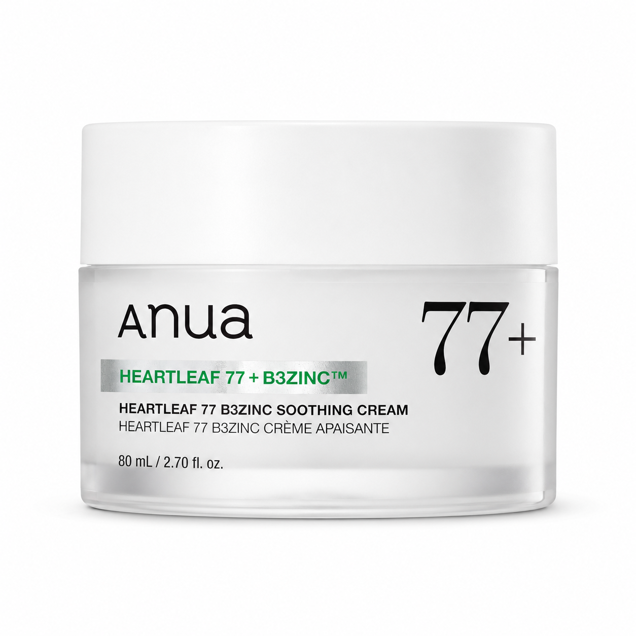 Anua Heartleaf 77% B3Zinc Soothing Cream 80ml – Cremă Calmantă Anti-Acnee cu Niacinamidă & Zinc