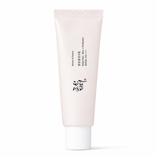 White tube of skincare product with black text on a white background